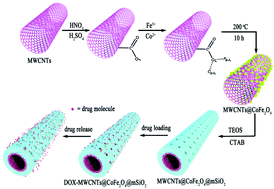 Graphical abstract: Triple function nanocomposites of porous silica-CoFe2O4-MWCNTs as a carrier for pH-sensitive anti-cancer drug controlled delivery