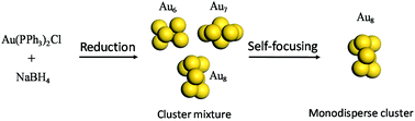 Graphical abstract: Direct self-focusing synthesis of monodisperse [Au8(PPh3)7]2+ nanoclusters