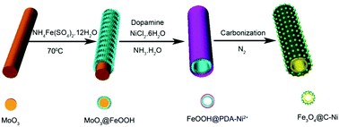 Graphical abstract: Formation of Fe3O4@C/Ni microtubes for efficient catalysis and protein adsorption