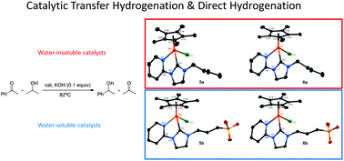 Graphical abstract: Water-soluble transition metal complexes of ruthenium(ii), osmium(ii), rhodium(iii) and iridium(iii) with chelating N-heterocyclic carbene ligands in hydrogenation and transfer hydrogenation catalysis