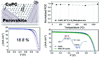 Graphical abstract: Engineering interface structures between lead halide perovskite and copper phthalocyanine for efficient and stable perovskite solar cells