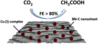 Graphical abstract: Design of a Cu(i)/C-doped boron nitride electrocatalyst for efficient conversion of CO2 into acetic acid