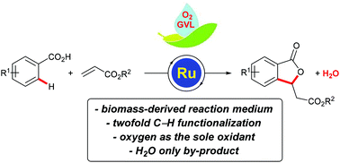 Graphical abstract: Ruthenium(ii) oxidase catalysis for C–H alkenylations in biomass-derived γ-valerolactone