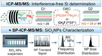 Graphical abstract: Characterization of SiO2 nanoparticles by single particle-inductively coupled plasma-tandem mass spectrometry (SP-ICP-MS/MS)
