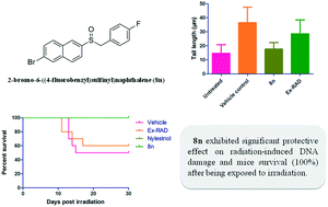 Graphical abstract: Synthesis and radioprotective effects of novel benzyl naphthyl sulfoxide (sulfone) derivatives transformed from Ex-RAD