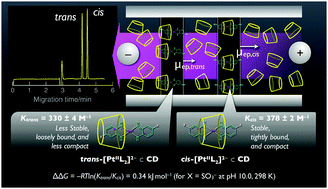 Graphical abstract: Capillary electrophoretic separation of cis/trans isomers of bis(o-diiminobenzoquinonato)platinum(ii) complexes using β-cyclodextrins as the selector