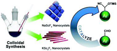 Graphical abstract: Controlled synthesis of high quality scandium-based nanocrystals as promising recyclable catalysts for silylcyanation reaction