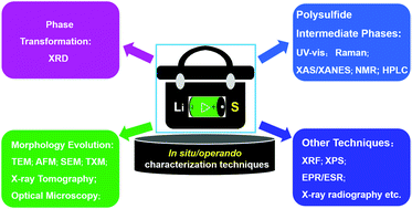 Graphical abstract: In situ/operando characterization techniques for rechargeable lithium–sulfur batteries: a review