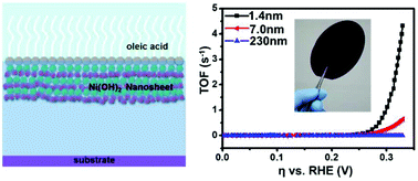 Graphical abstract: A wafer-scale 1 nm Ni(OH)2 nanosheet with superior electrocatalytic activity for the oxygen evolution reaction