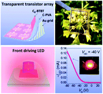 Graphical abstract: Fully transparent conformal organic thin-film transistor array and its application as LED front driving