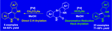 Graphical abstract: Spirooxindole synthesis via palladium-catalyzed dearomative reductive-Heck reaction