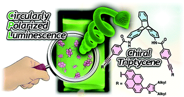 Graphical abstract: Chiral triptycene-pyrene π-conjugated chromophores with circularly polarized luminescence