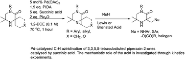 Graphical abstract: Pd-Catalyzed C–H aziridination of 3,3,5,5-tetrasubstituted piperazin-2-ones