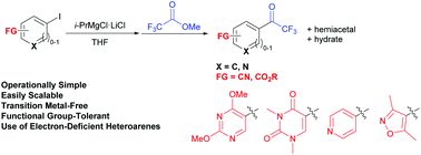 Graphical abstract: Convenient, functional group-tolerant, transition metal-free synthesis of aryl and heteroaryl trifluoromethyl ketones with the use of methyl trifluoroacetate