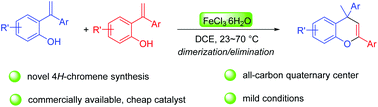 Graphical abstract: FeCl3-catalyzed dimerization/elimination of 1,1-diarylalkenes: efficient synthesis of functionalized 4H-chromenes
