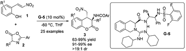 Graphical abstract: Asymmetric synthesis of 3-aminodihydrocoumarins via the chiral guanidine catalyzed cascade reaction of azlactones