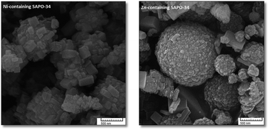 Graphical abstract: Physicochemical characterization to assess Ni and Zn incorporation into zeotype SAPO-34 nanoparticles synthesized with different mixing methods through ultrasound-promoted crystallization