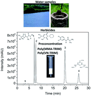 Graphical abstract: New sorbents based on poly(methacrylic acid-TRIM) and poly(vinylimidazole-TRIM) for simultaneous preconcentration of herbicides in water samples with posterior determination by HPLC-DAD