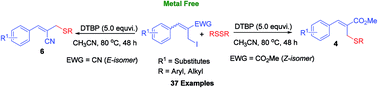 Graphical abstract: Regio- and stereoselective syntheses of allylic thioethers under metal free conditions