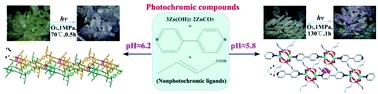 Graphical abstract: Two new photochromic coordination compounds with nonphotochromic ligands and different metal centers
