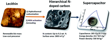 Graphical abstract: Hierarchical nitrogen-doped porous carbon derived from lecithin for high-performance supercapacitors