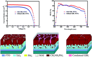 Graphical abstract: Mechanism and effect of γ-butyrolactone solvent vapor post-annealing on the performance of a mesoporous perovskite solar cell