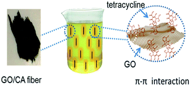 Graphical abstract: Adsorption of tetracycline antibiotics from an aqueous solution onto graphene oxide/calcium alginate composite fibers