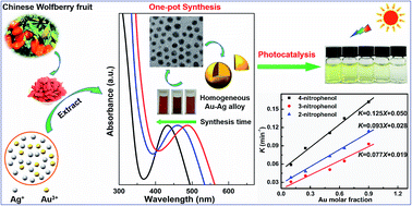 Graphical abstract: Green controllable synthesis of Au–Ag alloy nanoparticles using Chinese wolfberry fruit extract and their tunable photocatalytic activity