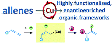 Graphical abstract: Enantioselective copper catalysed, direct functionalisation of allenes via allyl copper intermediates