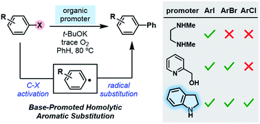 Graphical abstract: Aromatization modulates the activity of small organic molecules as promoters for carbon–halogen bond activation