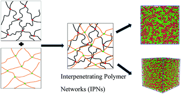 Graphical abstract: Tailoring the mechanical properties by molecular integration of flexible and stiff polymer networks