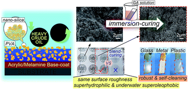 Graphical abstract: A facile immersion-curing approach to surface-tailored poly(vinyl alcohol)/silica underwater superoleophobic coatings with improved transparency and robustness