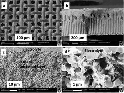 Graphical abstract: Hierarchically ordered porous Ni-based cathode-supported solid oxide electrolysis cells for stable CO2 electrolysis without safe gas