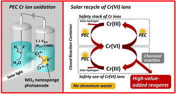 Graphical abstract: Sustainable chromic acid oxidation: solar-driven recycling of hexavalent chromium ions for quinone production by WO3 nanosponge photoanodes