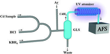 Graphical abstract: An effective analytical system based on an ultraviolet atomizer for trace cadmium determination using atomic fluorescence spectrometry