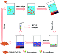 Graphical abstract: Engineering a MOF–magnetic graphene oxide nanocomposite for enantioselective capture
