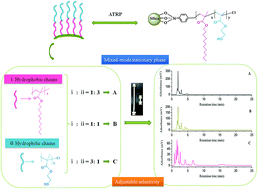 Graphical abstract: Controllable preparation of a reverse-phase/hydrophilic interaction mixed-mode chromatographic stationary phase with adjustable selectivity