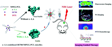 Graphical abstract: α-Lipoic acid stabilized DTX/IR780 micelles for photoacoustic/fluorescence imaging guided photothermal therapy/chemotherapy of breast cancer