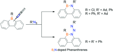 Graphical abstract: Intermolecular insertion reactions of azides into 9-borafluorenes to generate 9,10-B,N-phenanthrenes