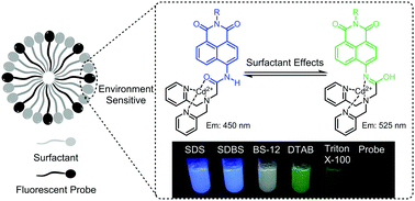 Graphical abstract: The environmental-sensitivity of a fluorescent ZTRS–Cd(ii) complex was applied to discriminate different types of surfactants and determine their CMC values