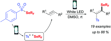 Graphical abstract: Visible-light promoted fluoroalkylselenolation: toward the reactivity of unsaturated compounds