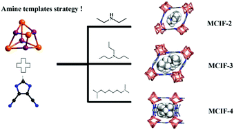 Graphical abstract: Organic amines as templates: pore imprints with exactly matching sizes in a series of metal–organic frameworks