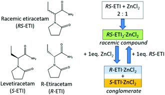 Graphical abstract: Solid-state chiral resolution mediated by stoichiometry: crystallizing etiracetam with ZnCl2