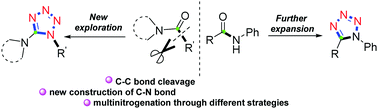 Graphical abstract: Transition-metal-free multinitrogenation of amides by C–C bond cleavage: a new approach to tetrazoles