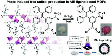 Graphical abstract: Photo-induced free radical production in a tetraphenylethylene ligand-based metal–organic framework