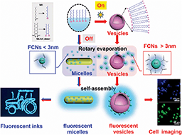 Graphical abstract: Photo-triggered conversion of hydrophilic fluorescent biomimetic nanostructures for cell imaging