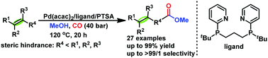 Graphical abstract: Development of efficient palladium catalysts for alkoxycarbonylation of alkenes
