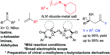 Graphical abstract: Catalytic enantioselective ene-type reactions of vinylogous hydrazone: construction of α-methylene-γ-butyrolactone derivatives