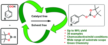 Graphical abstract: Facile reduction of carboxylic acids to primary alcohols under catalyst-free and solvent-free conditions