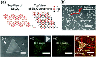 Graphical abstract: Two-dimensional semiconducting and single-crystalline antimony trioxide directly-grown on monolayer graphene